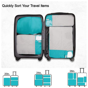 Copy of 4 Piece Set Compression Packing Cubes | Turquoise