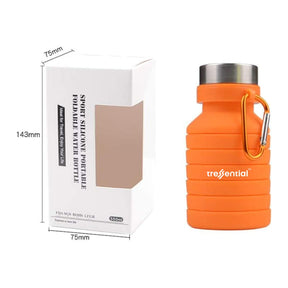Collapsible Silicon Travel Water Bottle 550ml | Orange