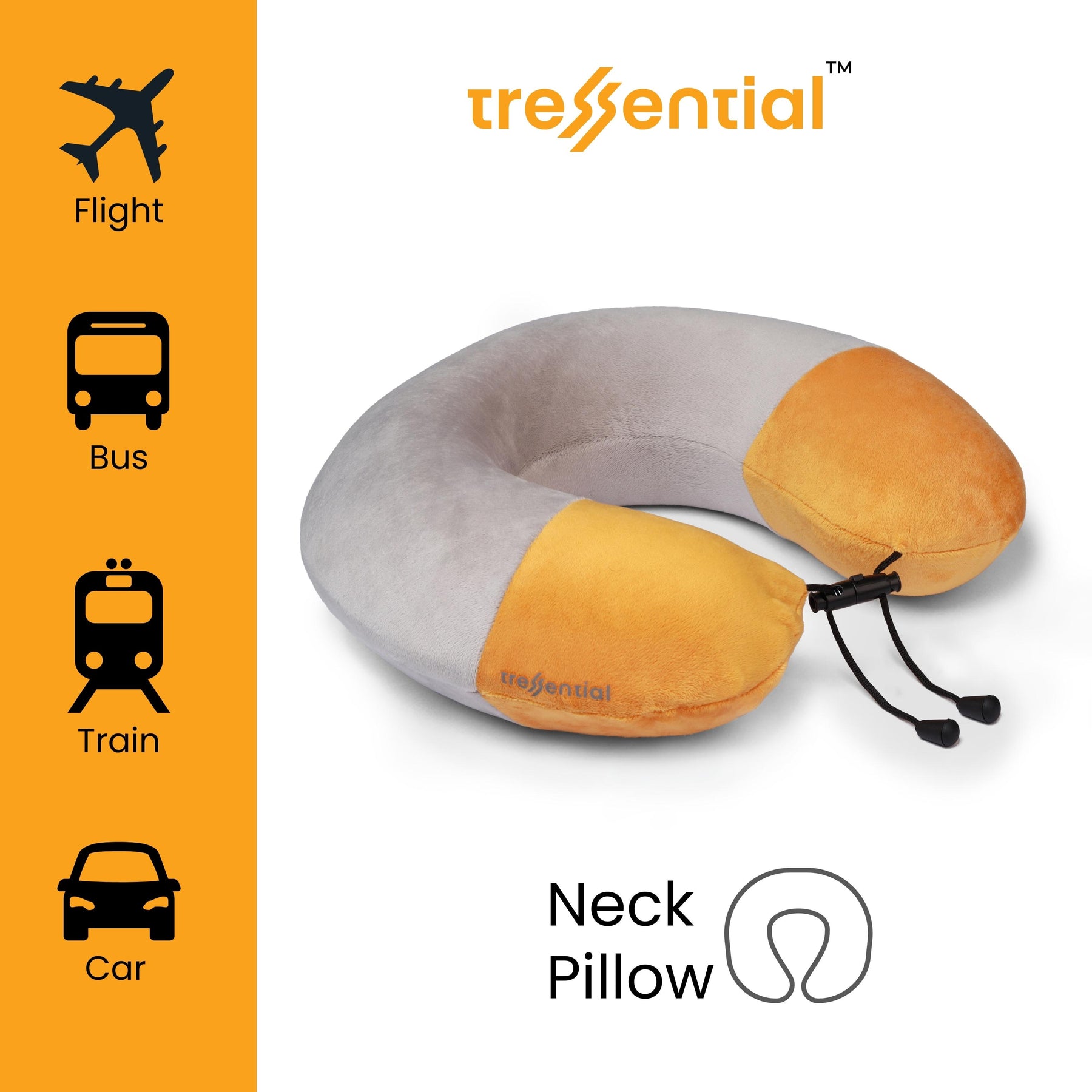 Neck Pillow | Grey & Yellow